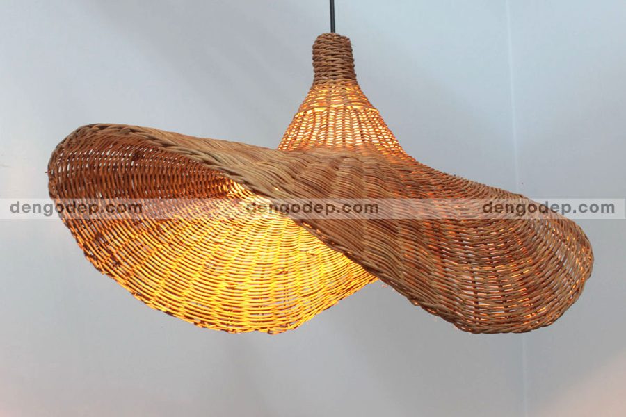 Đèn mây thả trần dáng lá sen