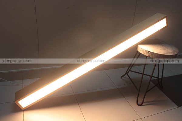 Đèn thả trần hình chữ nhật dài làm bằng gỗ sồi