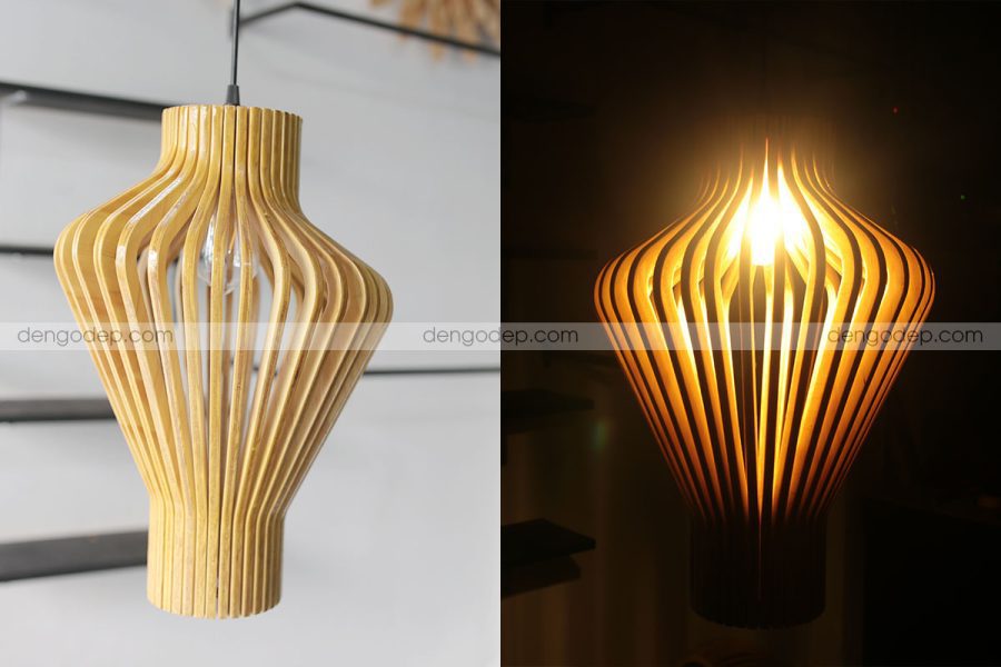 Đèn thả trần hình chữ z làm bằng gỗ