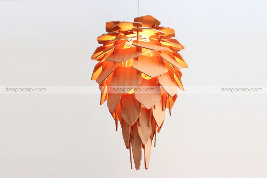 Đèn thả trần nụ thanh long làm bằng gỗ