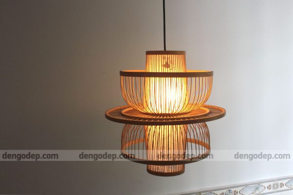 Đèn tre thả trần kiểu cánh bướm đối xứng