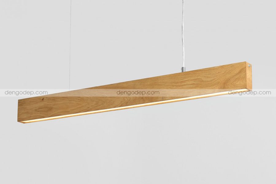 Đèn thả trần hình hộp chữ nhật 20 làm bằng gỗ sồi