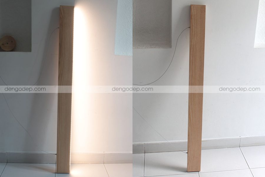 Đèn thả trần thanh gỗ sồi tự nhiên
