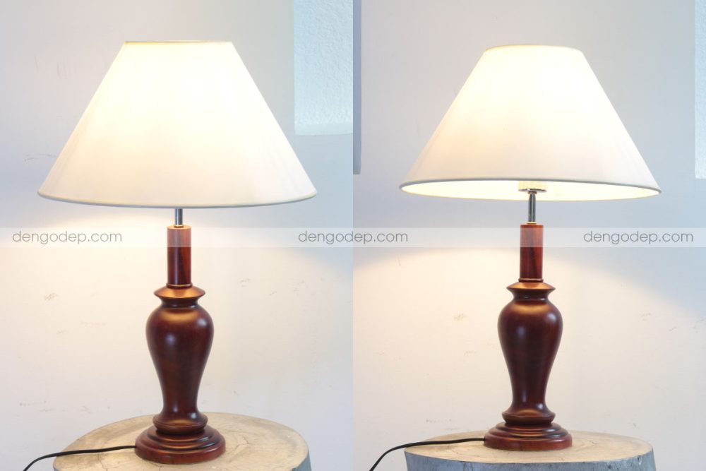 Đèn gỗ để bàn lục bình