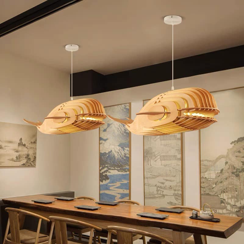 Sản xuất đèn gỗ cho khách hàng là nhà hàng hải sản - hình 6