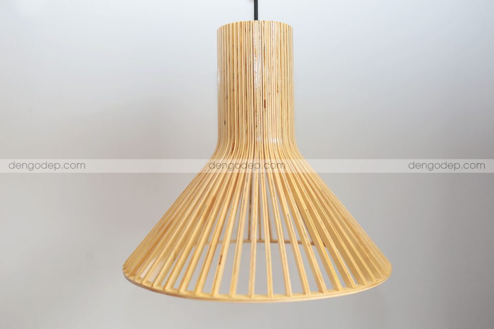Đèn gỗ thả trần vòi sen rộng