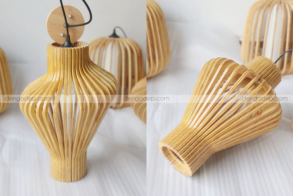 Đèn gỗ thả trần trụ z chụp lúc chưa được thắp sáng